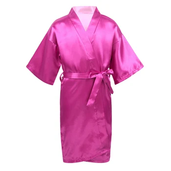 Pavasarį Vaikai Chalatas vientisos Spalvos Japonų Kimono Mados Spa Gimtadienio Satino Chalatas Berniukams, Mergaitėms Skraiste Pižamą Sleepwear
