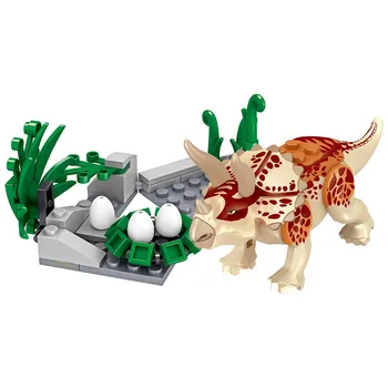 270pcs Juros periodo Dinozaurų Blokai Žaislai Triceratopsas Pasaulyje Parkas Miesto pavyzdžiu Pavogti Kiaušiniai Sunkvežimių Duomenys Plytų Vaikams
