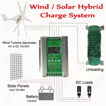 Vėjo solar hybrid valdytojas Padidinti MPPT apmokestinimo 600W 800W 400W vėjo turbinų generatorius+400W 600W 300W saulės skydelis