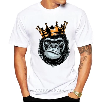 Gorila Karalius Spausdinti Vyrų Marškinėliai Trumpomis Rankovėmis Vasarą Tshirts Punk Rock Mens Marškinėlius Viršūnes Juokinga Ape Tees