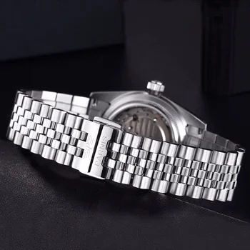 Parnis 36mm Mechaninė Automatinė Mens Watch Prabangos Prekės ženklo Verslo Safyro Stiklas Laikrodžio Nerūdijančio Plieno Apyrankė Laikrodis Vyrams