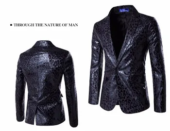 Nauji vyriški kostiumas striukė Vakarų Europos bendrosios grūdų sagtis kostiumas, leopardas spausdinimui prekės aukštos kokybės vyrai Terno Masculino kostiumas striukė