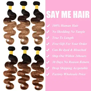 Ombre Kūno Bangų Paketų Su Uždarymo Ombre Žmogaus Plaukų 3 4 Ryšulius Su Uždarymo Remy Brazilijos Plaukų Pynimas Ryšulius Su Uždarymo