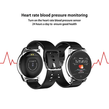 Smart Žiūrėti OLED Spalvų Ekranas vyrų Mados Fitness Tracker Širdies ritmo Monitorius Kraujo Spaudimo Deguonies Pedometer Smartwatch Apyrankė