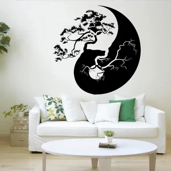 Zen Sienos Lipdukas Yin Yang Medis Azijos Stiliaus Namų Puošybai Užsisakyti Kambarį Vinilo Kambarį Interjero lipnios Sienos Lipdukai Y462
