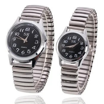 Paprasta mados metalų lydinio, elastinės juostos laikrodžiai meilužis pora, žiūrėti vyrai moterys studentų atsitiktinis suknelė kvarciniai rankiniai laikrodžiai