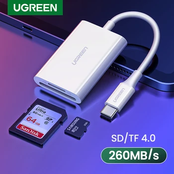 UGREEN USB C Tipo Kortelių Skaitytuvas SD TF Micro SD 4.0 UHS-II USB-C 3.1 OTG Atminties Kortelių Skaitytuvas Adapteris, skirtas 