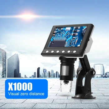 1000X 8 Skaitmeniniai Mikroskopai Ekranas VGA Telefonas LED Elektroniniai 4.3 Colių didinamasis stiklas Lengvai Eksperimentuoti Priedai