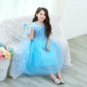 2020 kostiumas Sušaldyti 2 cosplay Elsa Anna Princesė Dress vaikų Mergaičių Elsa Princesė Dress Helovinas Kostiumai Gimtadienis Kostiumas