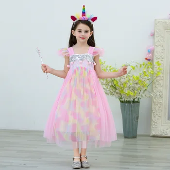 2020 kostiumas Sušaldyti 2 cosplay Elsa Anna Princesė Dress vaikų Mergaičių Elsa Princesė Dress Helovinas Kostiumai Gimtadienis Kostiumas