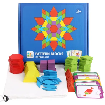 155pcs Medinės Dėlionės Valdybos Nustatyti Spalvinga Vaikų Mokymosi Plėtoti Žaislas Kūdikiui Montessori Švietimo Žaislai