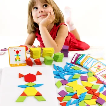 155pcs Medinės Dėlionės Valdybos Nustatyti Spalvinga Vaikų Mokymosi Plėtoti Žaislas Kūdikiui Montessori Švietimo Žaislai