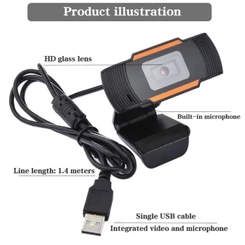 HD 1080P Kamera, PC Mini USB 2.0 Web Kamera Su Mikrofonu USB Kompiuterio vaizdo Kamera 