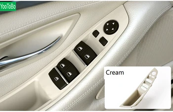 BMW 5 Serijos F10 F11 F18 vidinės rankenos kairės priekinės Vidaus duris Porankiu skydelis vairuotojo sėdynė mygtuką perjungti rėmo saugojimo dėžutė
