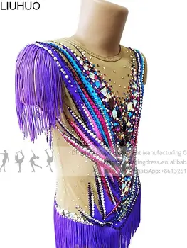 Vaikai Gimnastikos Triko Merginoms Moterims, Elegantiškas Ombre Ledo Čiuožimo Suknelė Konkurencijos Veiksmingumo Suaugusiųjų Šokių Suknelė Čiuožyklos