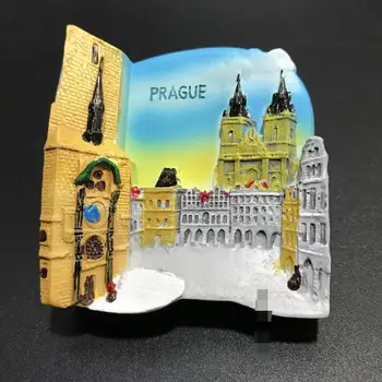 Karšto pardavimo naujausias čekijos Prahos Eksporto Turistų Suvenyrų Dervos Magnetinio Šaldytuvas Pasta Kolekcija Kūrybos Laišką Dovanos