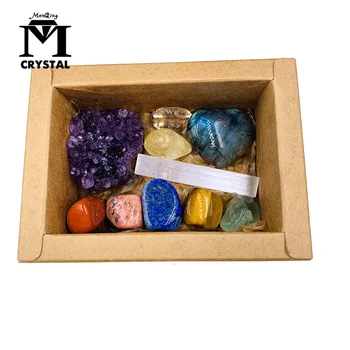 10pc Natūralus Ametistas Grupių Kvarco Kristalo Mineralinių Pavyzdys Gydomųjų Akmenų Grubus Rūdos Septynių čakrų terapijos akmuo dėžutė dovana