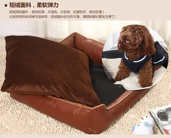 Pu oda atspari vandeniui šunų lovos su padas viduje, kat šiltas ir komforto kilimėlis, rudos ir juodos spalvos galima
