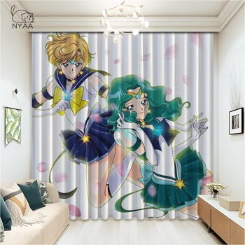 Sailor Moon Spausdinti Užuolaidas Kambarį Mergina Miegamojo Užuolaidos Namų Vaikų užuolaidos Užuolaidos Virtuvėje Mikro Spalvinimas