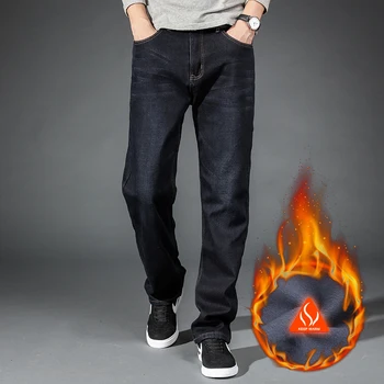 2020 Šiltas Aksomo Jean Kelnės, Flocking Šiltas, Minkštas Vyrų Kelnės Šiltu Vilnos Jeans Mens Žiemos Aukštos Quality40 42 44 Dydžio