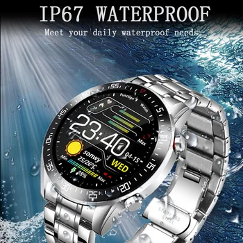 LIGE Vyrų Smart Žiūrėti Visą Jutiklinis Ekranas Smart Watch Širdies ritmo Monitoringo Vandeniui Sporto Treniruoklių Žiūrėti Luxury Smart Watch Vyrai