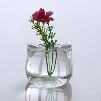 Katė Formos Stiklo Vaza Hydroponic Augalų, Gėlių Vaza, Terariumai, Konteinerių Puodą Dekoro Meno Dovana