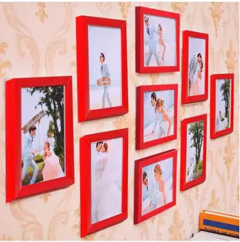 Visą 7 colių devynių kvadratinių vestuvių nuotraukų rėmeliai kabo sienos kūrybos derinys kambarį foto nuotraukų siena, moderni dekoratyvinės-19