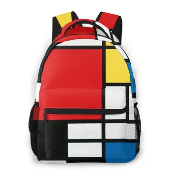 Piet Mondrian Kuprinė Mokyklos Krepšiai Atsitiktinis už Paauglys Merginos Pečių Maišą, kelioniniai Krepšiai,