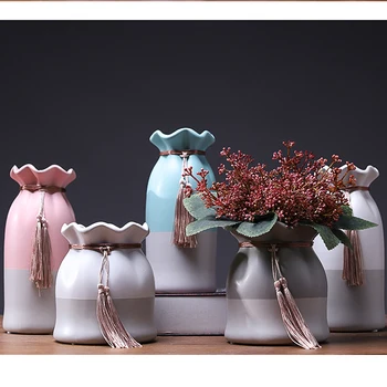 Gėlių Krašto Keramikos Vaza Lotus Lapų Su Kutais Vandens Kultūros Gėlių Vaza Keramika Spalva Keičiasi