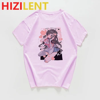Anime Girl Loli Goth kawaii moteris Spausdinti Japonų Drabužių Streetwear cosplay Harajuku Atsitiktinis Tendencija Grafinis Negabaritinių marškinėliai