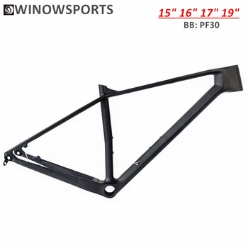 Winowsports aukštos kokybės 29er anglies hardtail moutain dviračio rėmas su 142*12mm QR 135*9MM greito atleidimo pakaba mtb anglies rėmelį