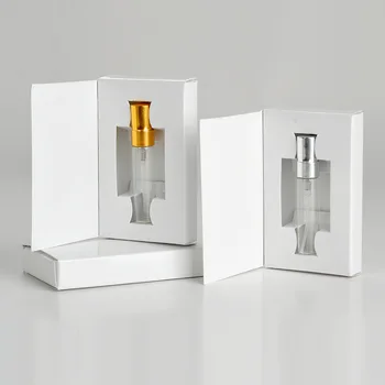 100 Vnt/Daug 5ML Pritaikoma Popieriaus Dėžės Ir Stiklinis Kvepalų Buteliukas Su Purkštuvu Tuščias Parfum Pakuotės LOGOTIPĄ dovanų