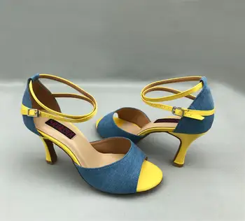 Naujas Fashional patogus lotynų šokių batai, šokių salsa šokių bateliai tango bateliai moterims dvi tonas spalva 6237YJ