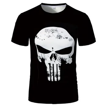 Vyrai O-Kaklo Kaukolė 3D Print T-shirt 3d Stiliaus Paisley Broadcloth Vyrų Marškinėliai