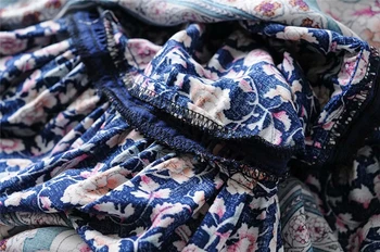 Derliaus prašmatnus vasaros Hipių moterims gėlių spausdinti paplūdimio Bohemijos Maxi sijonas Ponios viskozės, medvilnės plisuotos Boho sijonas
