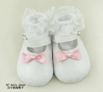 Gražus, Nuostabus baltas, pink bateliai kojinių bobbysocks 