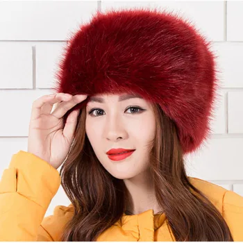 Karšto Pardavimo Žiemą Storas, Pūkuotas Hairband Purus Rusijos Dirbtiniais Kailiais Moterų Mergina Kailinių Galvos Skrybėlę Žiemos Lauko Earwarmer Slidinėjimo Skrybėlės
