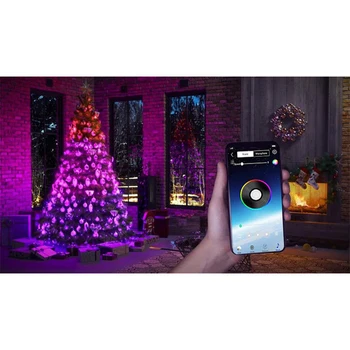 Naujai Kalėdų Medžio Apdaila Žibintai Užsakymą LED String Žibintai App Nuotolinio Valdymo Šviesos XSD88