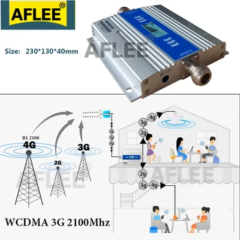 Atnaujinti 3G Stiprintuvas!!WCDMA 2100 3G mobiliojo Stiprintuvo 2100Mhz ALC GSM Kartotuvas 2G 3G 4G Mobiliojo ryšio Signalo Stiprintuvas 70dB UMTS WCDMA Rinkinys