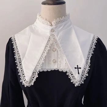 Y Demo Gotikos Nėrinių Colllar Kryžiaus Siuvinėjimo Suknelė Moterims Lolita Creepy Aukšto Juosmens Ilgomis Rankovėmis Šalis Suknelė Nauja 2020 M.