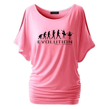 Naujas Mados moters T - shirt Mados drabužių Evoliucija, Baleto Šokėjas Tee Moterims trumpomis Rankovėmis viršūnes