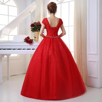 Raudona Nuotakos vestuvių suknelė kamuolys suknelė vasarai nauja nuotaka vestuvių mados vamzdis viršuje, nėriniai paprasta korėjos versija, vestidos de novia