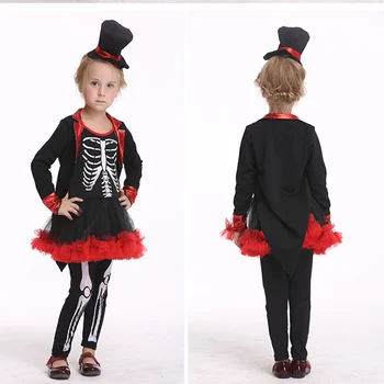 Mergina Karnavalas Puras Piratų Teroro Skeletas Kaukolės Kaulų Kostiumas Magic Show Malabaro Cosplay Helovinas Fancy Dress Šalis