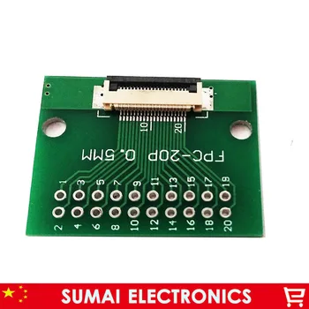 20 pin 0,5 mm FPC/FFC PCB jungties lizdo adapteris valdyba,20P plokščio kabelio vienpusis lizdas