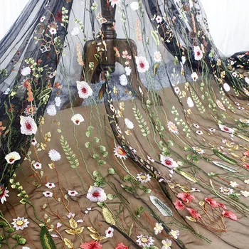 50cm*130cm 3D Gėlių Išsiuvinėtu Tiulio Audinio Tekstilės Tinklelio Medžiagos Nėrinių Gėlių Nuotakos Top 10 Vestuvių Suknelės Medžiaga