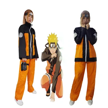 Uzumaki Naruto Shippuden 1-osios Kartos Ninja Vienodas Cosplay Kostiumas Pilnas Komplektas Halloween Kostiumai ( Švarkas + Kelnės ) C47M80