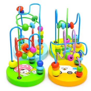 Uždarus Mini Montessori Mediniai Žaislai, Kūdikių Mokymosi Skaičiuoti Ratas Karoliukai Matematikos Mokymo priemonių kūdikiams Švietimo Mediniai Žaislai