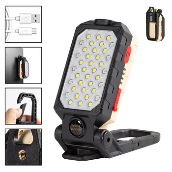 4 Režimai Tikrinimo LED Darbo Lempa, Šviesos, Garažas, Lauko Kempingas USB Įkrovimo Sulankstomas Magnetinio Nešiojamų Lengvas Žvejybos