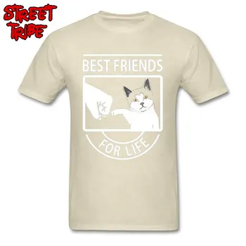 Vyras marškinėliai Juokinga Marškinėlius Kačių Geriausi Draugai visam Gyvenimui Asmeninį Mens T Marškinėliai Vasarą/Rudenį, O Kaklo, Medvilnės Audinys, Trišakiai Viršūnės
