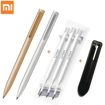 2020 Originalus Xiaomi Mi Aliuminio Rollerball Pen Mijia Metalo Pasirašyti Pen 0,5 mm Japonija MiKuni rašalo papildymo Aliuminio lydinio, rašiklio laikiklis